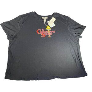 A Christmas Story Fragile Italian Leg Lamp Tee Black Short Sleeve‎ Women Size 2X